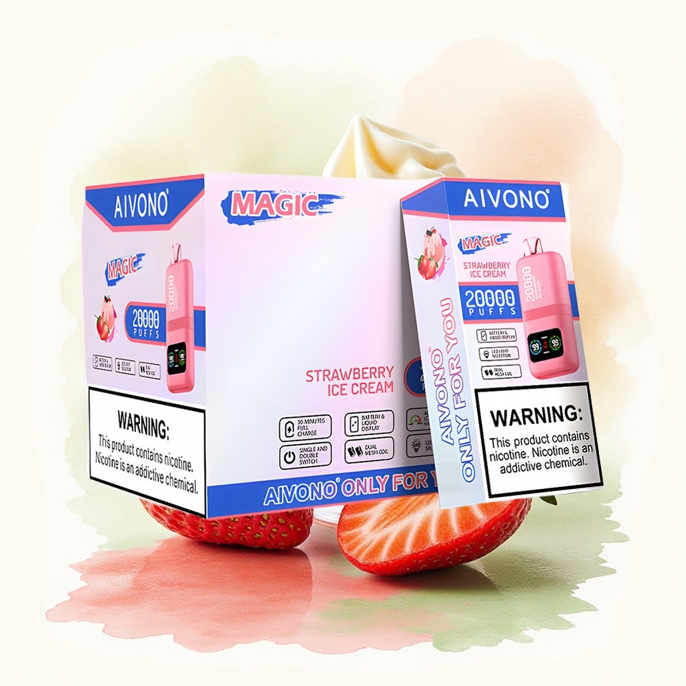 Aivono Aim Magic 20000 Puffs Strawberry Ice Cream Dual Mesh LCD 600mAh