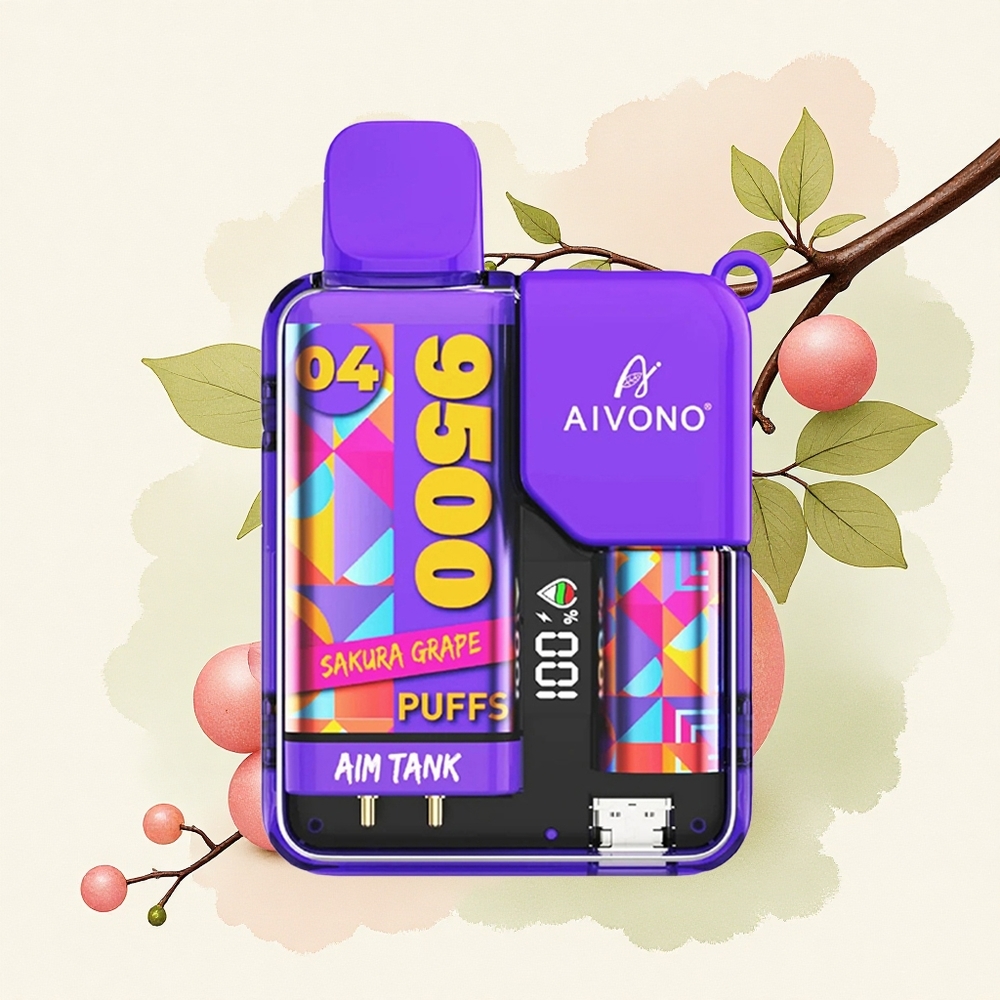 Aivono Aim Tank 9500 Puffs Sakura Grape 650mAh 18ml