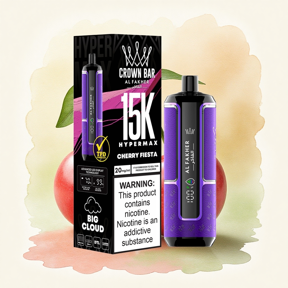 Al Fakher Crown Bar 15K Hypermax Cherry Fiesta 22ml DTL 6mg Nicotine 600mAh