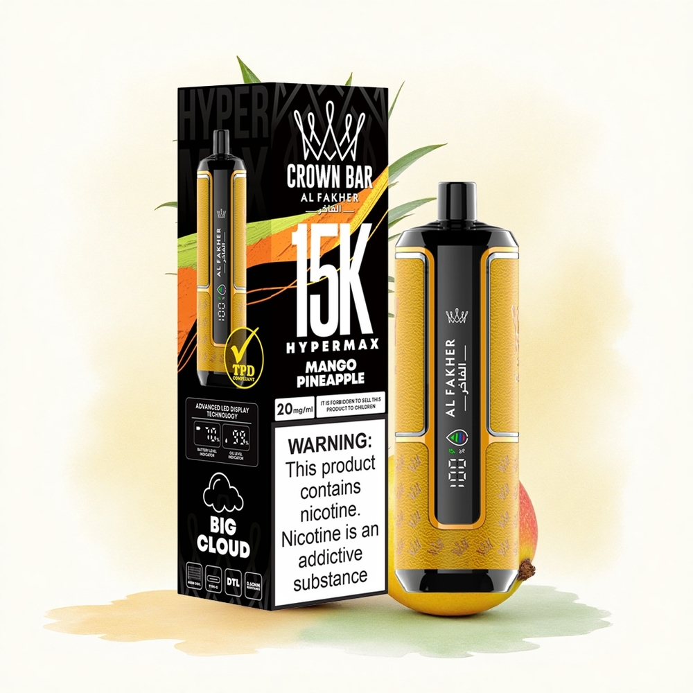 Al Fakher Crown Bar 15K Hypermax Mango Pineapple 22ml 600mAh 6mg Nicotine