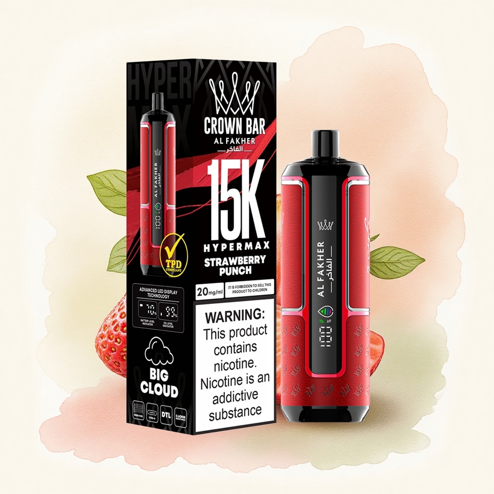 Al Fakher Crown Bar 15K Hypermax Strawberry Punch 22ml 600mAh DTL