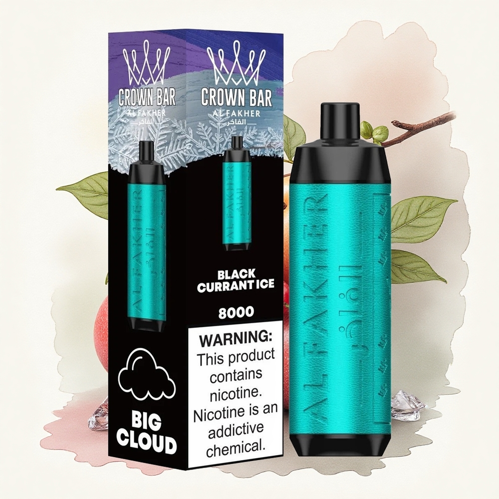 Al Fakher Crown Bar 8000 Crystal Black Currant Ice 600mAh USB-C 5mg Nicotine