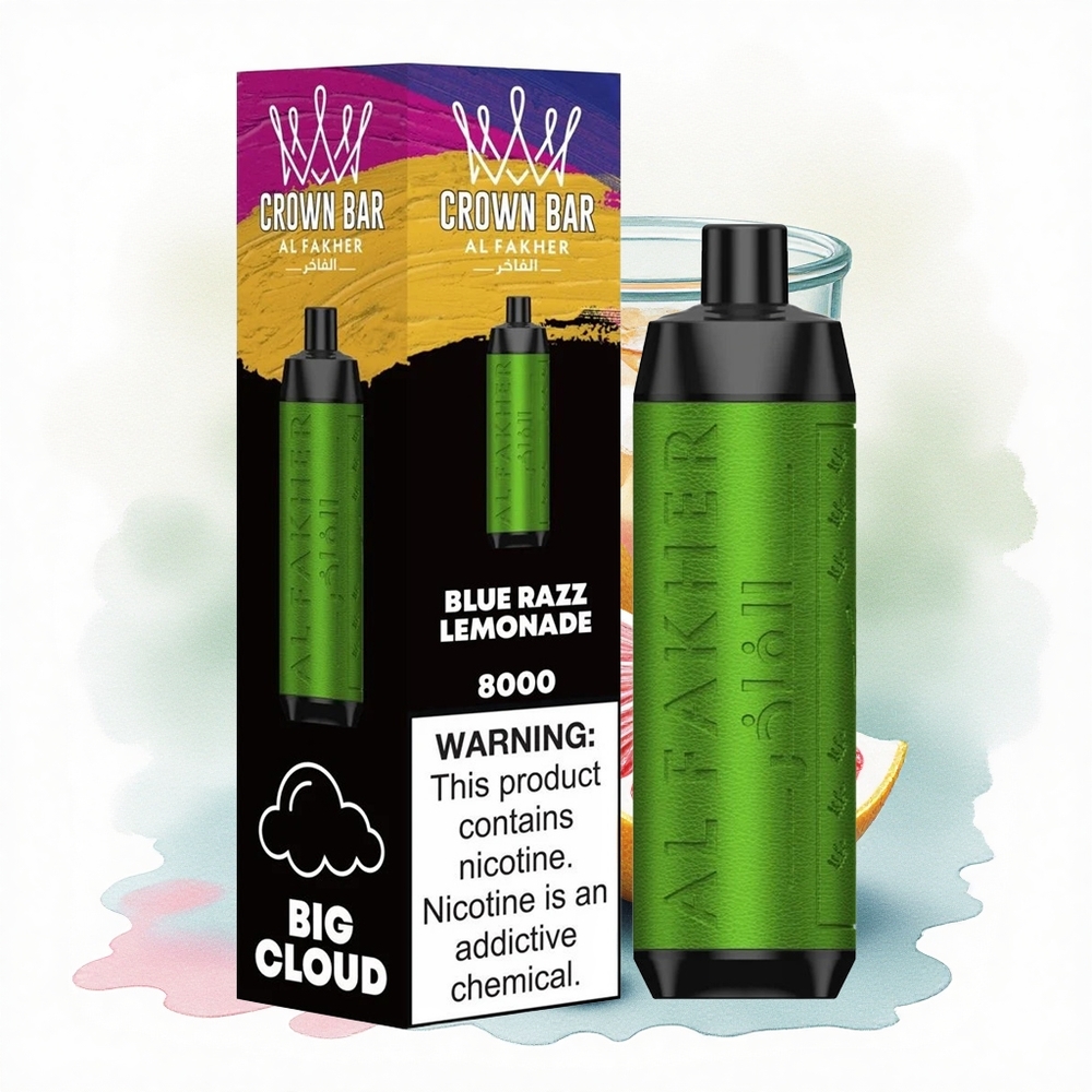 Al Fakher Crown Bar 8000 Crystal Blue Razz Lemonade 600mAh 5mg Nicotine