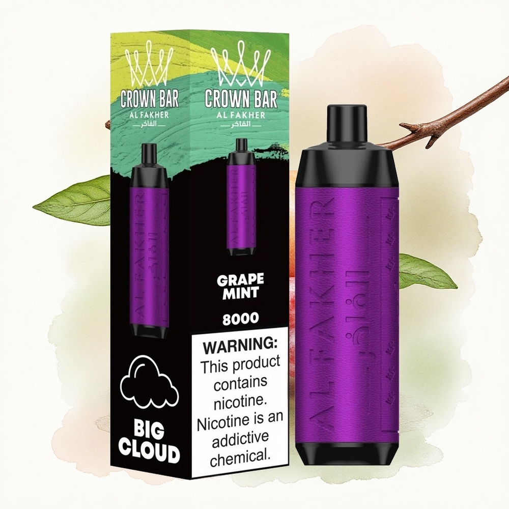 Al Fakher Crown Bar 8000 Crystal Grape Mint 600mAh 18mL 5mg Nicotine
