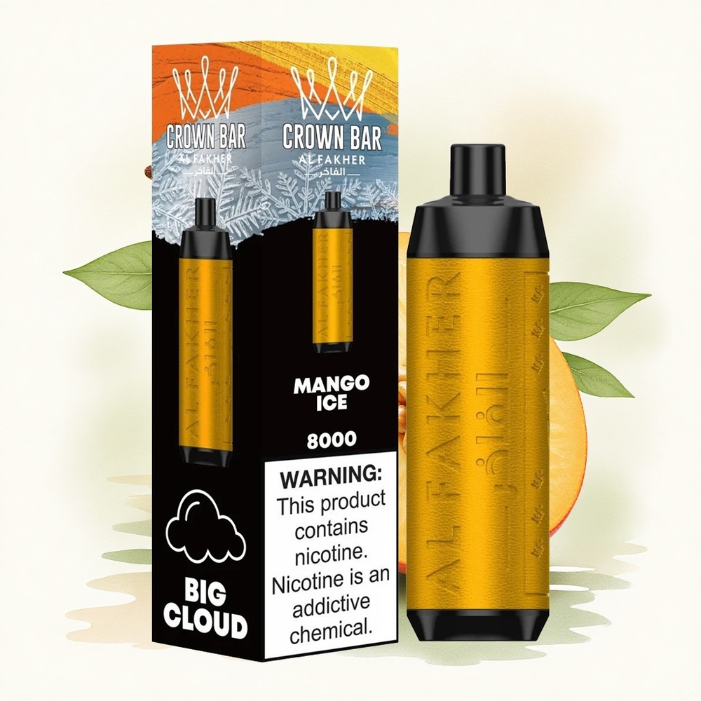 Al Fakher Crown Bar 8000 Crystal Mango Ice 600mAh USB-C 5mg Nicotine