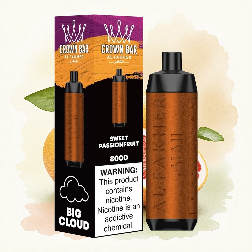 Al Fakher Crown Bar 8000 Crystal Sweet Passionfruit 600mAh 18ml 5mg Nicotine