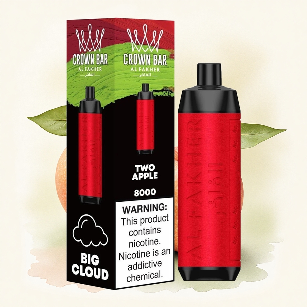 Al Fakher Crown Bar 8000 Crystal Two Apple 600mAh 18ml 5mg Nicotine