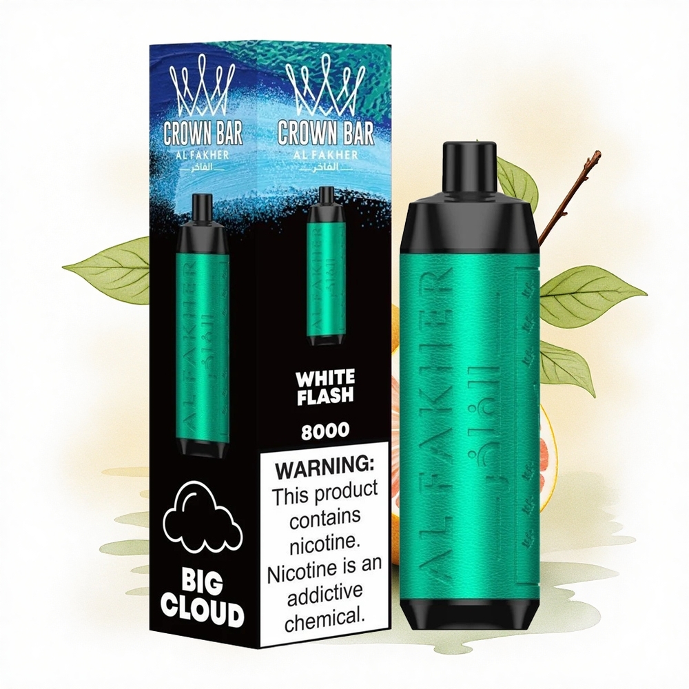 Al Fakher Crown Bar 8000 Crystal White Flash 600mAh 18ml 5mg Nicotine