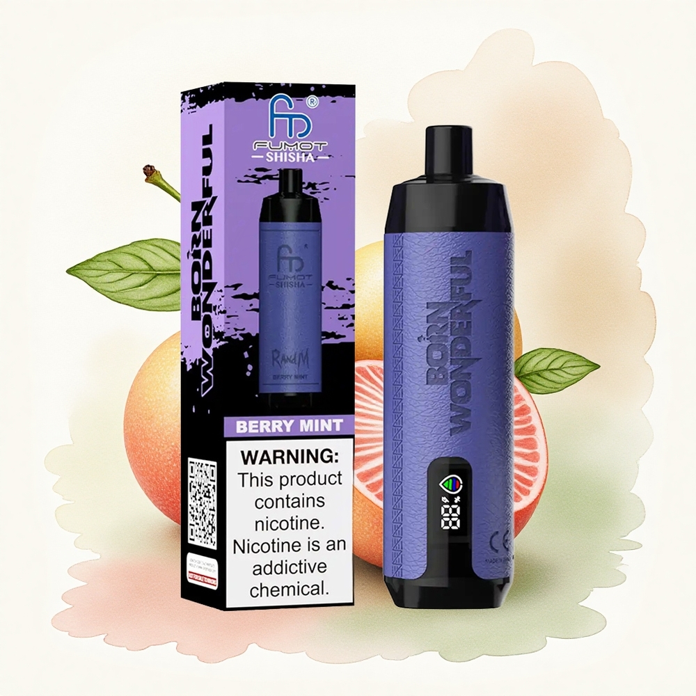 RandM Fumot Shisha 10000 Puffs Berry Mint 18ml Nicotine 0.5% 850mAh