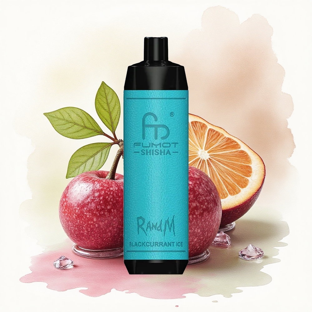 RandM Fumot Shisha 10000 Puffs Blackcurrant Ice 18ml 0.5% Nicotine 850mAh