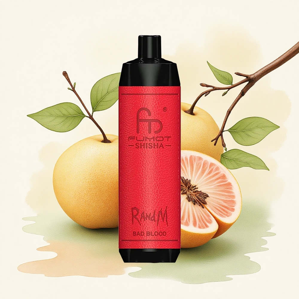 RandM Fumot Shisha 10000 Puffs Bloodlust Vape LED Nicotine 0.5% 850mAh