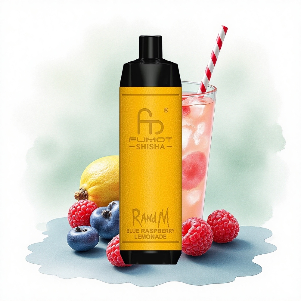 RandM Fumot Shisha 10000 Puffs Blue Raspberry Lemonade 18ml 0.5% Nicotine 850mAh