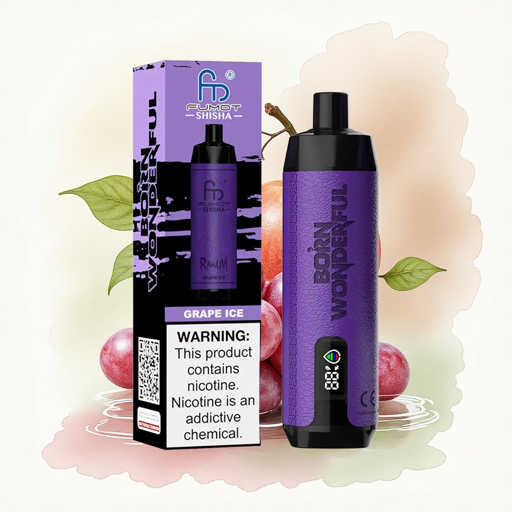 RandM Fumot Shisha 10000 Puffs Grape Ice LED Indicator 850mAh 0.5% Nicotine