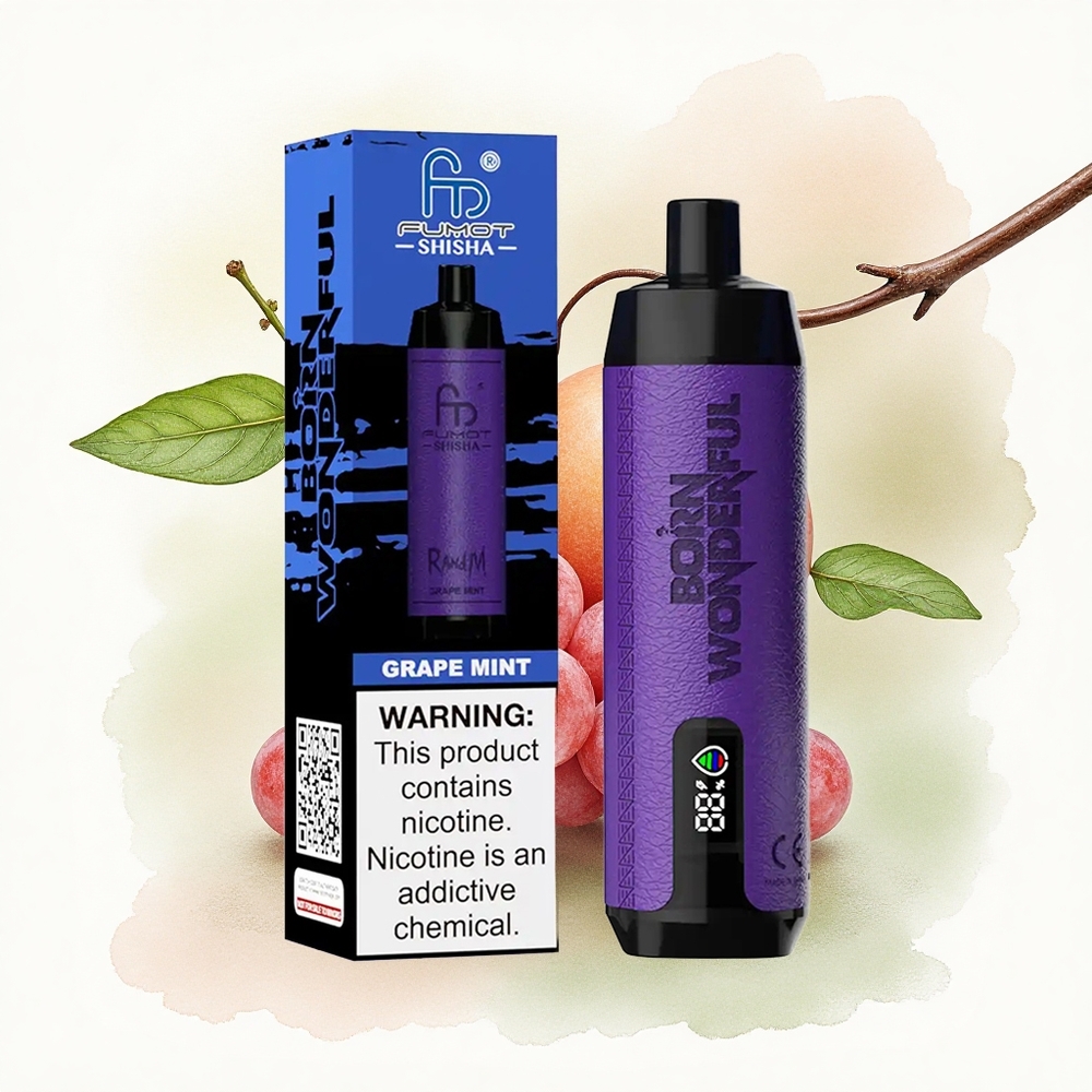 RandM Fumot Shisha 10000 Puffs Grape Mint 18ml 850mAh 0.5% Nicotine