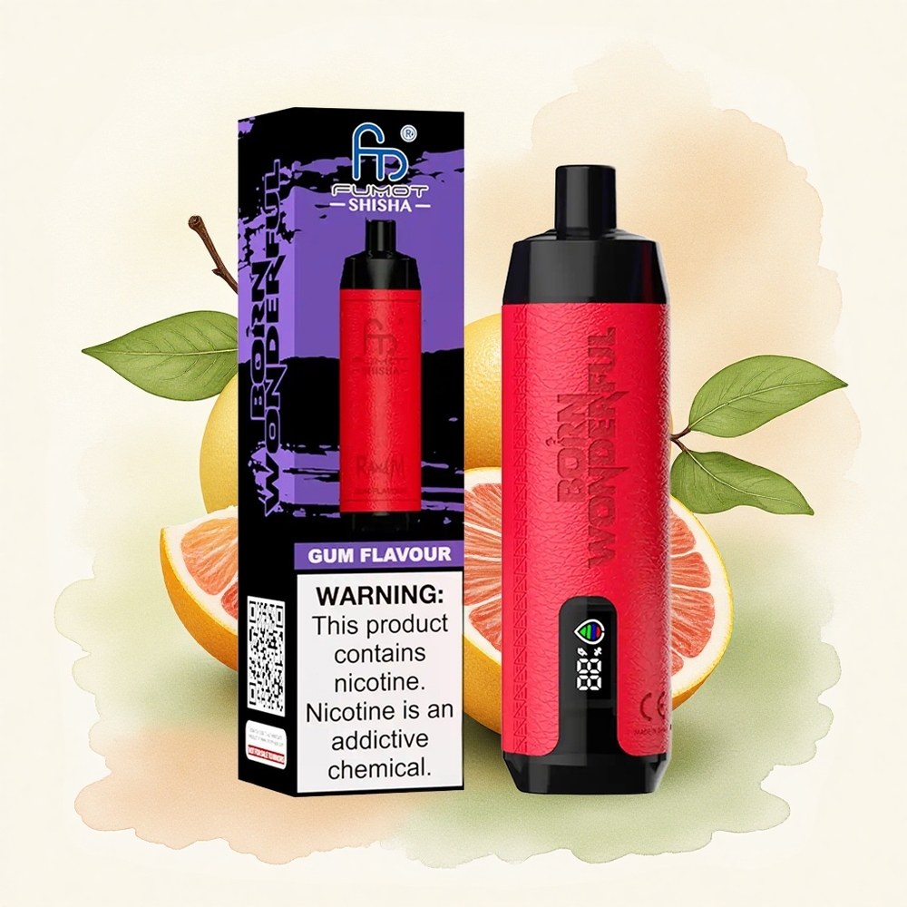 RandM Fumot Shisha 10000 Puffs Gum Flavour Mesh Coil 850mAh 0.5% Nicotine