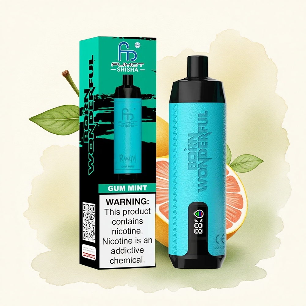 RandM Fumot Shisha 10000 Puffs Gum Mint Mesh Coil 850mAh Nicotine 0.5%
