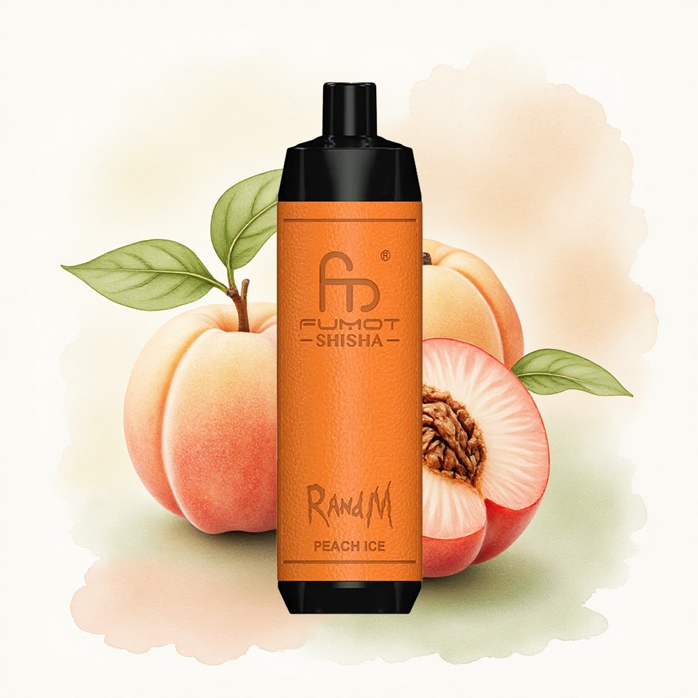 RandM Fumot Shisha 10000 Puffs Peach Ice 18ml 850mAh 0.5% Nicotine