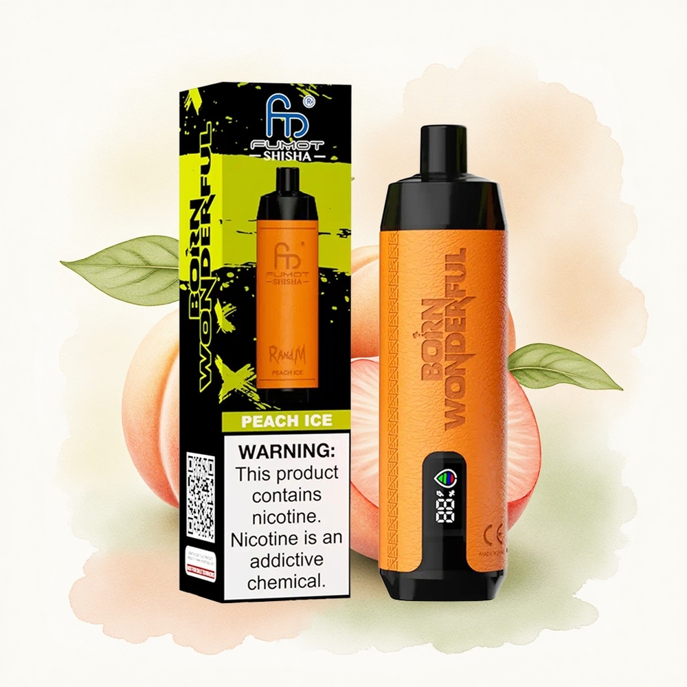 RandM Fumot Shisha 10000 Puffs Peach Ice 18ml 850mAh 0.5% Nicotine