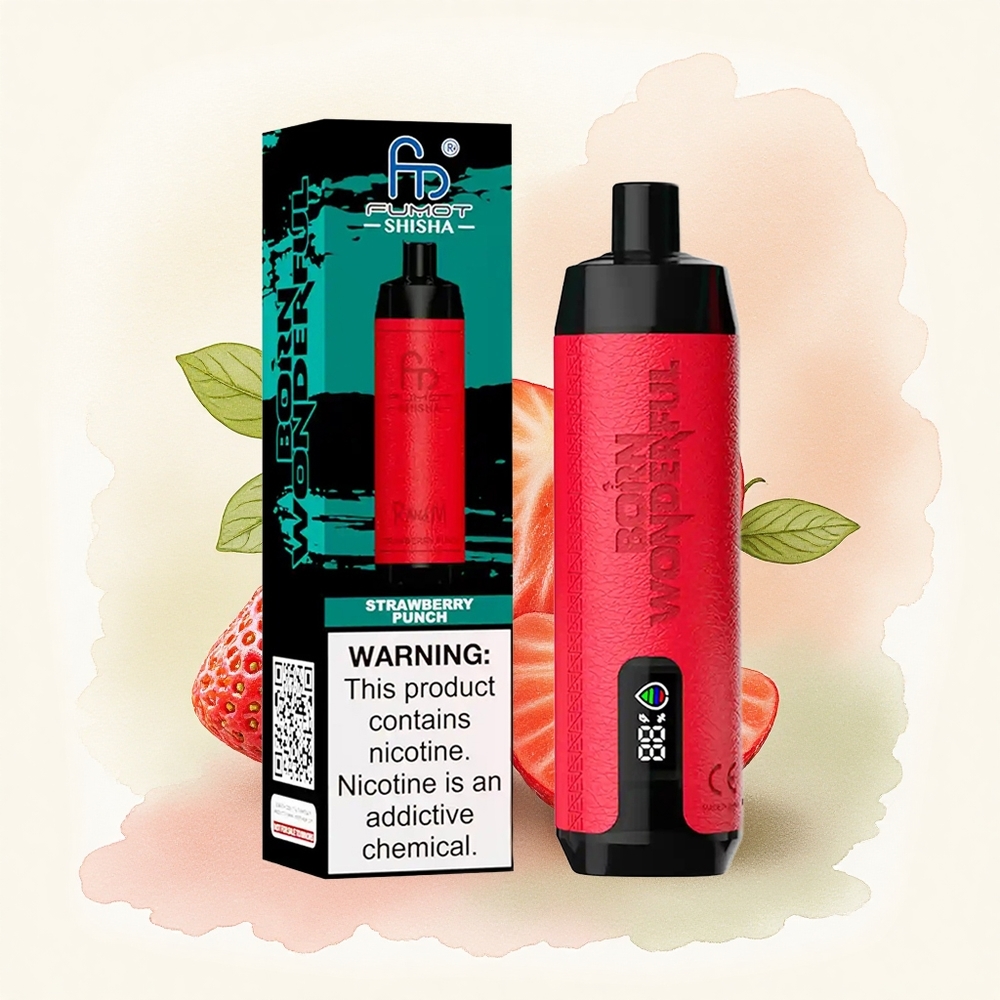 RandM Fumot Shisha 10000 Puffs Strawberry Punch 18ml Nicotine 0.5%