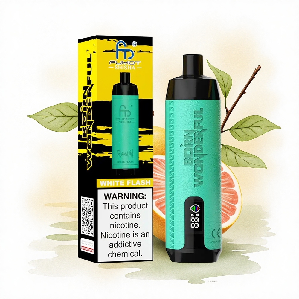 RandM Fumot Shisha 10000 Puffs White Flash LED 850mAh 0.5% Nicotine