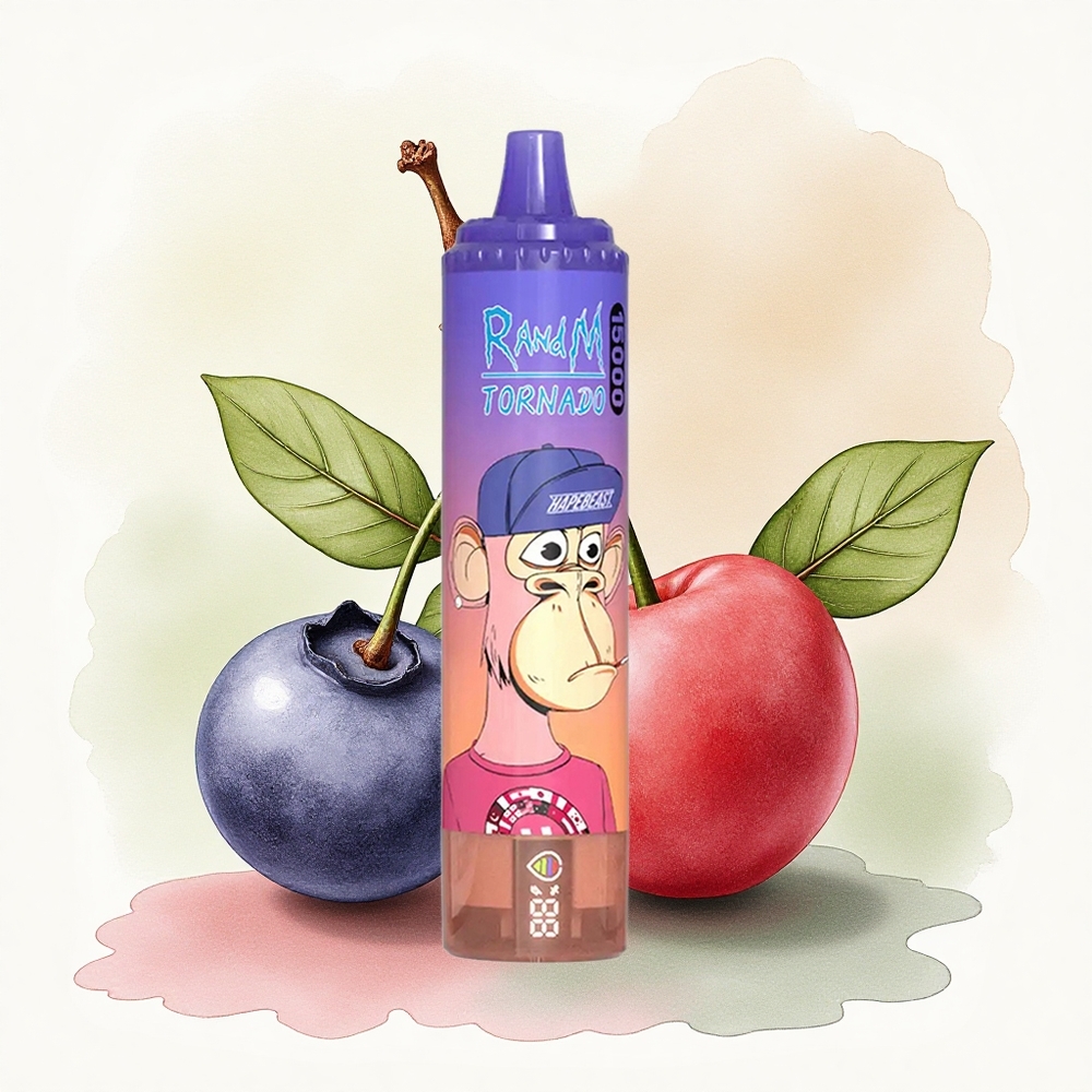 RandM Fumot Tornado 15000 Puffs Blueberry Cherry Cranberry 25ml Mesh Coil 5% Nicotine