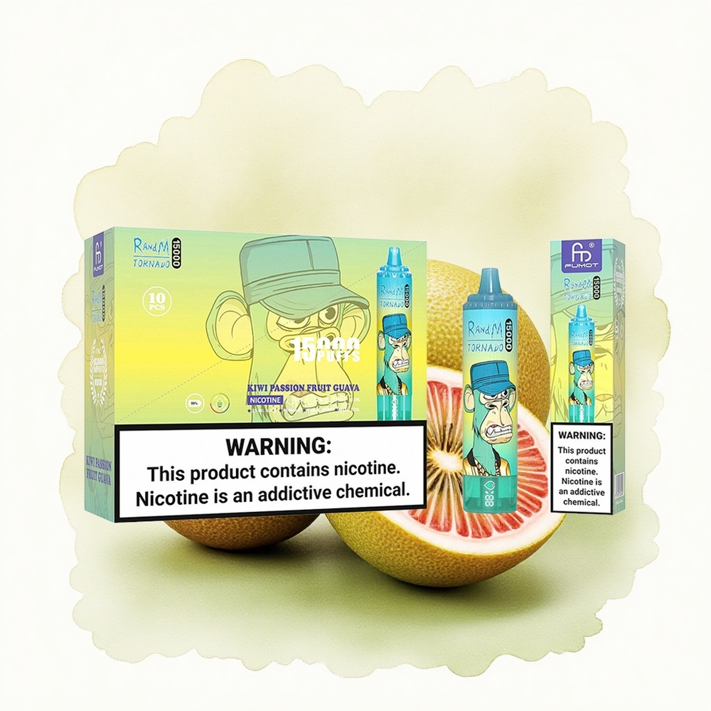 RandM Fumot Tornado 15000 Puffs Kiwi Passion Fruit Guava 25ml 850mAh Mesh Coil