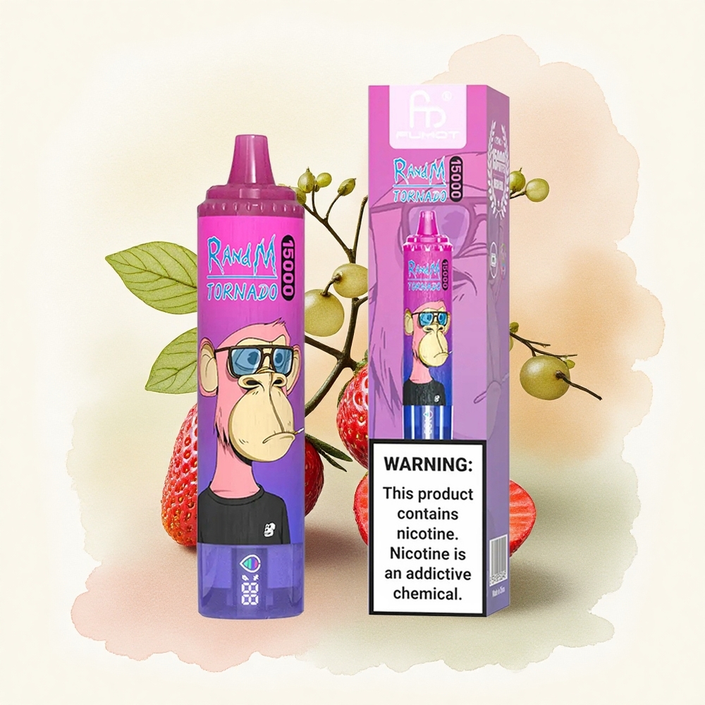 RandM Fumot Tornado 15000 Puffs Strawberry Grape 25ml 850mAh Mesh Coil