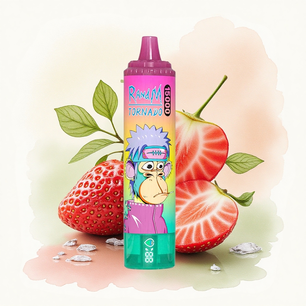 RandM Fumot Tornado 15000 Puffs Strawberry Ice 25ml 850mAh Mesh Coil