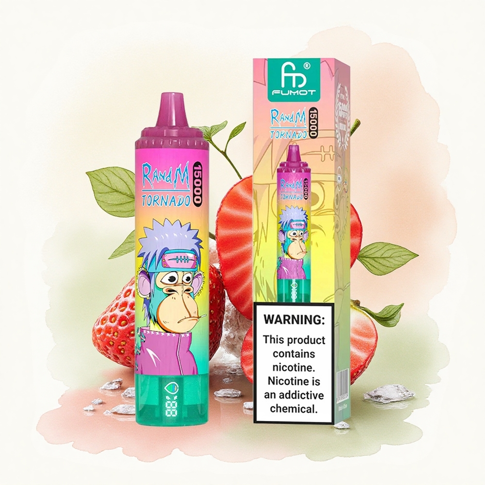 RandM Fumot Tornado 15000 Puffs Strawberry Ice 25ml 850mAh Mesh Coil