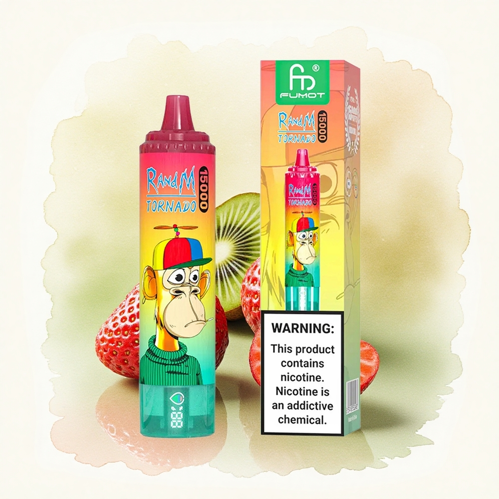 RandM Fumot Tornado 15000 Puffs Strawberry Kiwi 25ml 850mAh Mesh