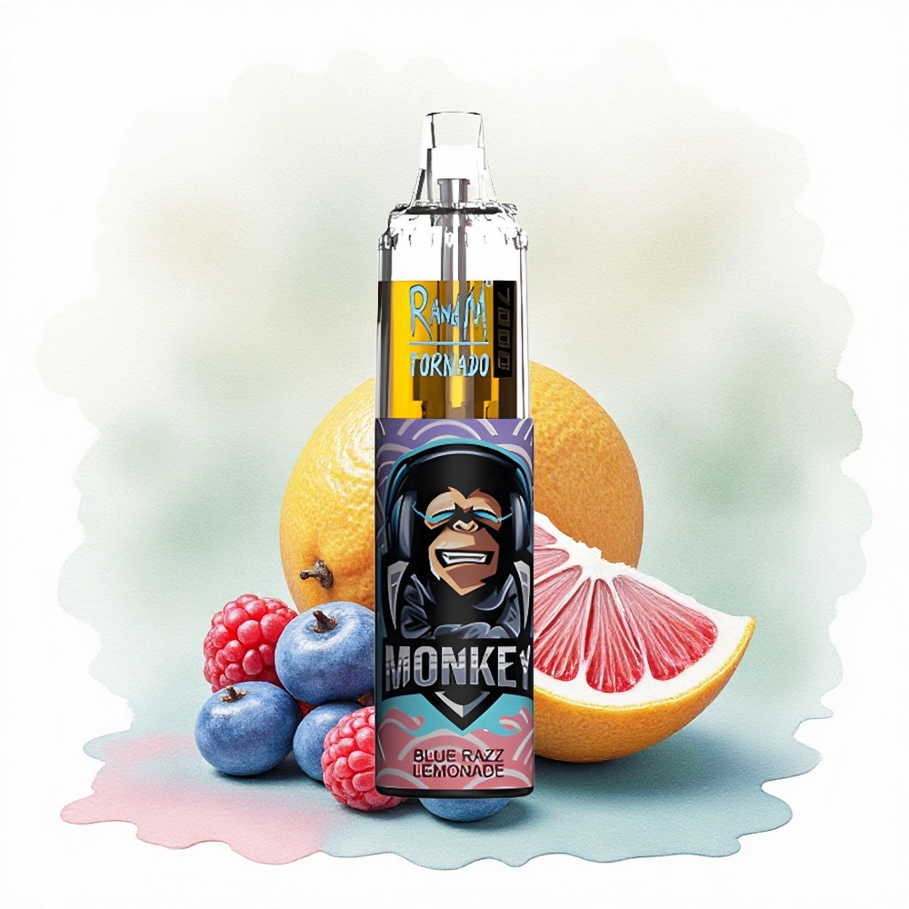 RandM Fumot Tornado 7000 Puffs Blue Razz Lemonade 14ML 5% Nicotine Mesh Coil