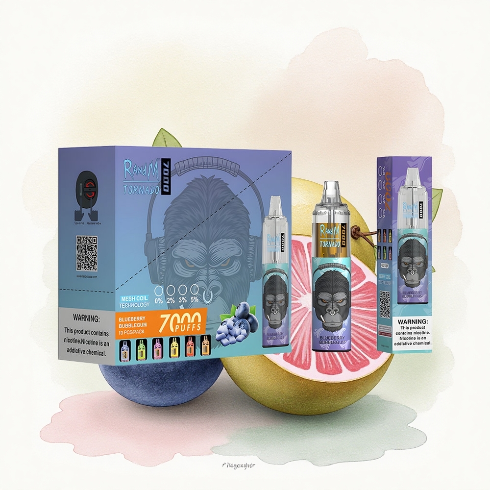 RandM Fumot Tornado 7000 Puffs Blueberry Bubblegum Mesh 850mAh 5% Nicotine