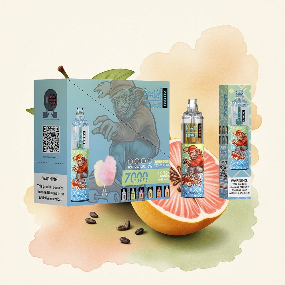 RandM Fumot Tornado 7000 Puffs Cotton Candy Mesh 850mAh 5% Nicotine