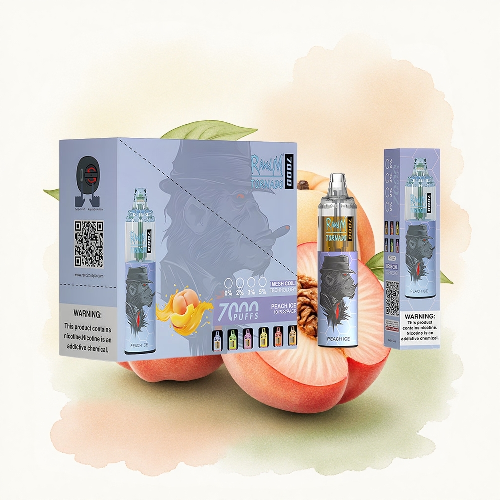 RandM Fumot Tornado 7000 Puffs Peach Ice Mesh 850mAh 5% Nicotine