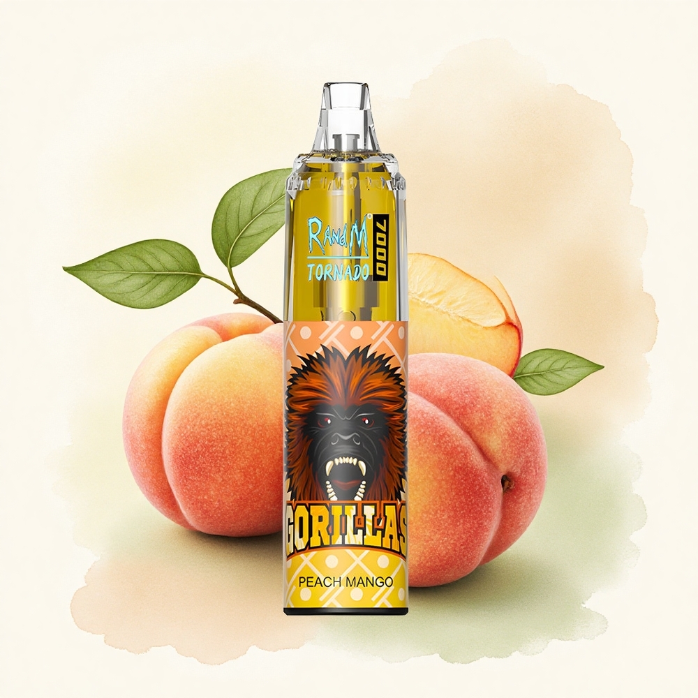 RandM Fumot Tornado 7000 Puffs Peach Mango Mesh Coil 14ML 5% Nicotine