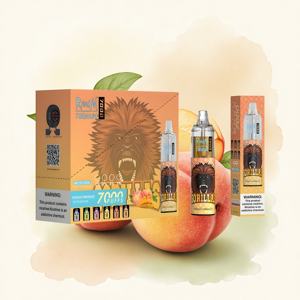 RandM Fumot Tornado 7000 Puffs Peach Mango Mesh Coil 14ML 5% Nicotine