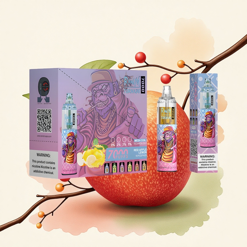 RandM Fumot Tornado 7000 Puffs Red Apple Lemon 14ML 850mAh Mesh