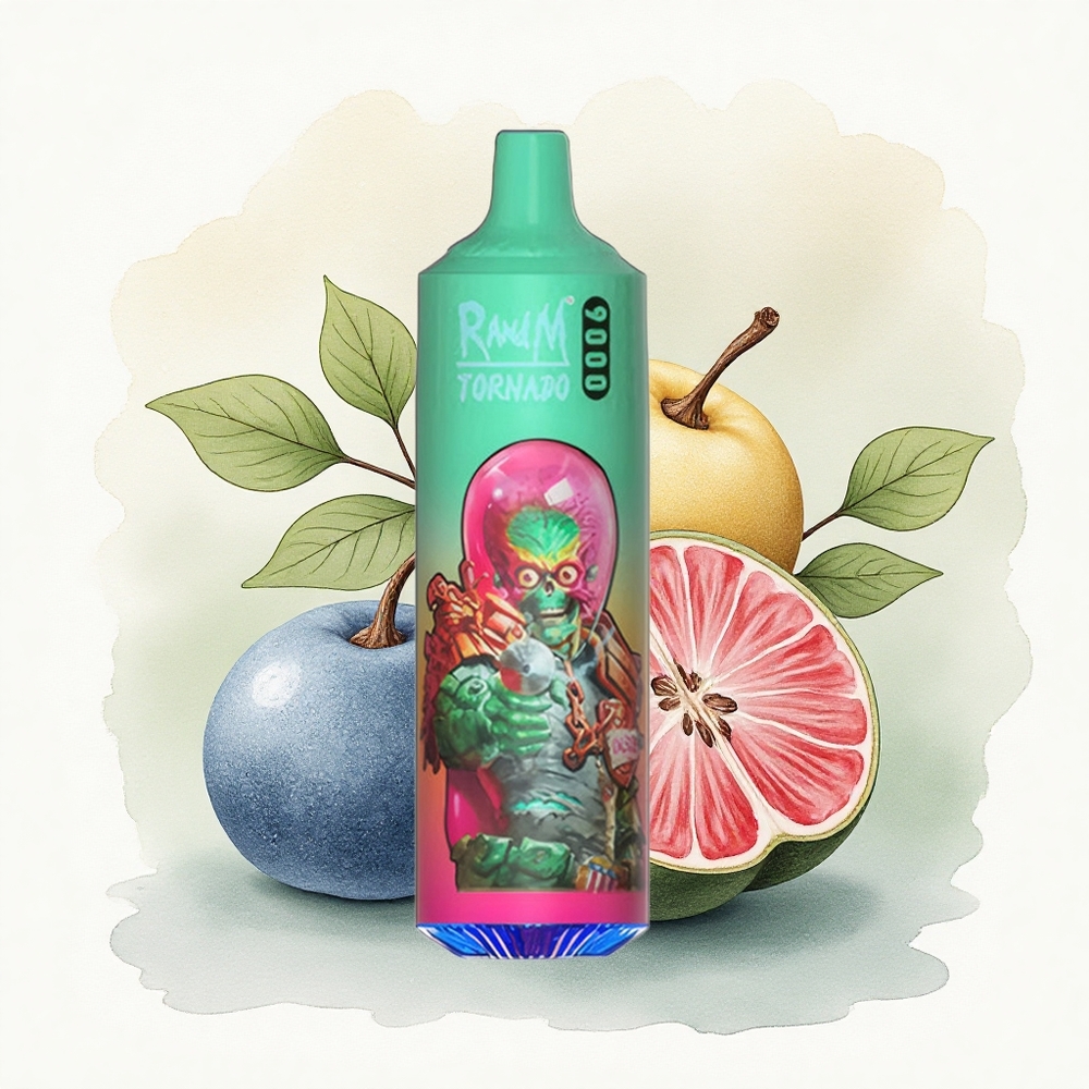 RandM Fumot Tornado 9000 Puffs Blue Razz Kush Mesh 18mL RGB