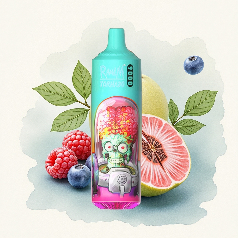 RandM Fumot Tornado 9000 Puffs Blue Sour Raspberry 850mAh Mesh 18mL