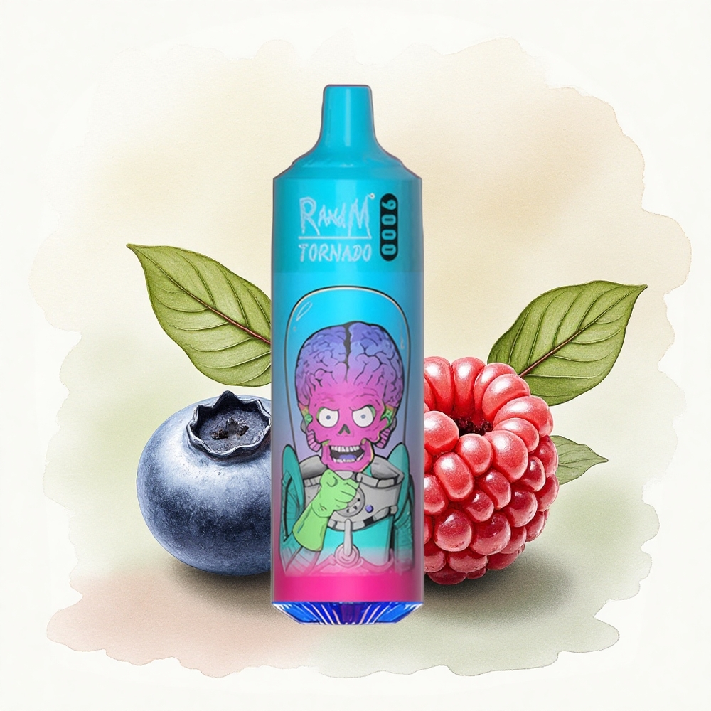 RandM Fumot Tornado 9000 Puffs Blueberry Raspberry Mesh Coil 18mL 850mAh