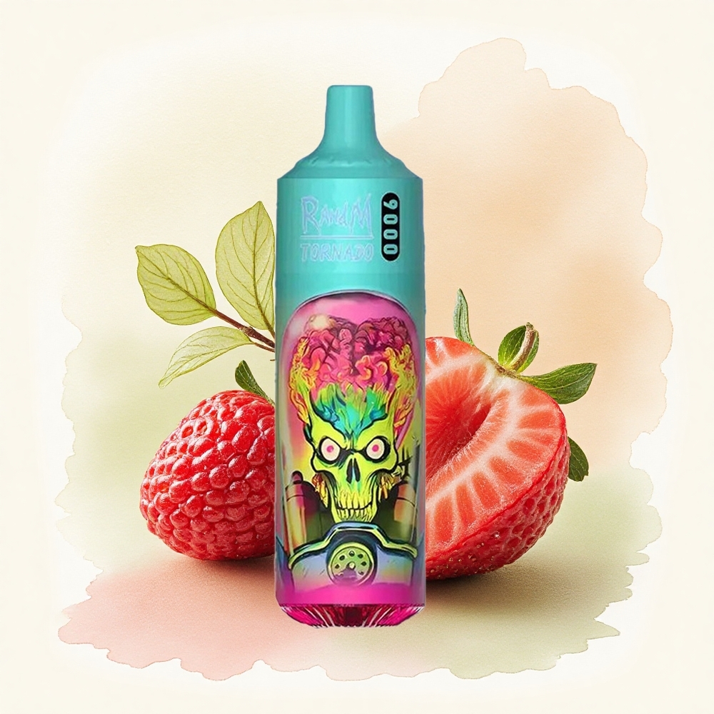 RandM Fumot Tornado 9000 Puffs Strawberry Raspberry Mesh Coil 18mL 850mAh