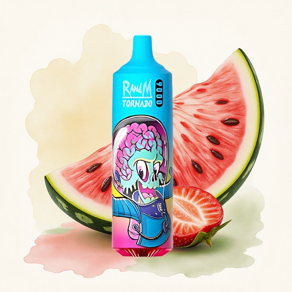 RandM Fumot Tornado 9000 Puffs Strawberry Watermelon 18 mL Mesh 850 mAh