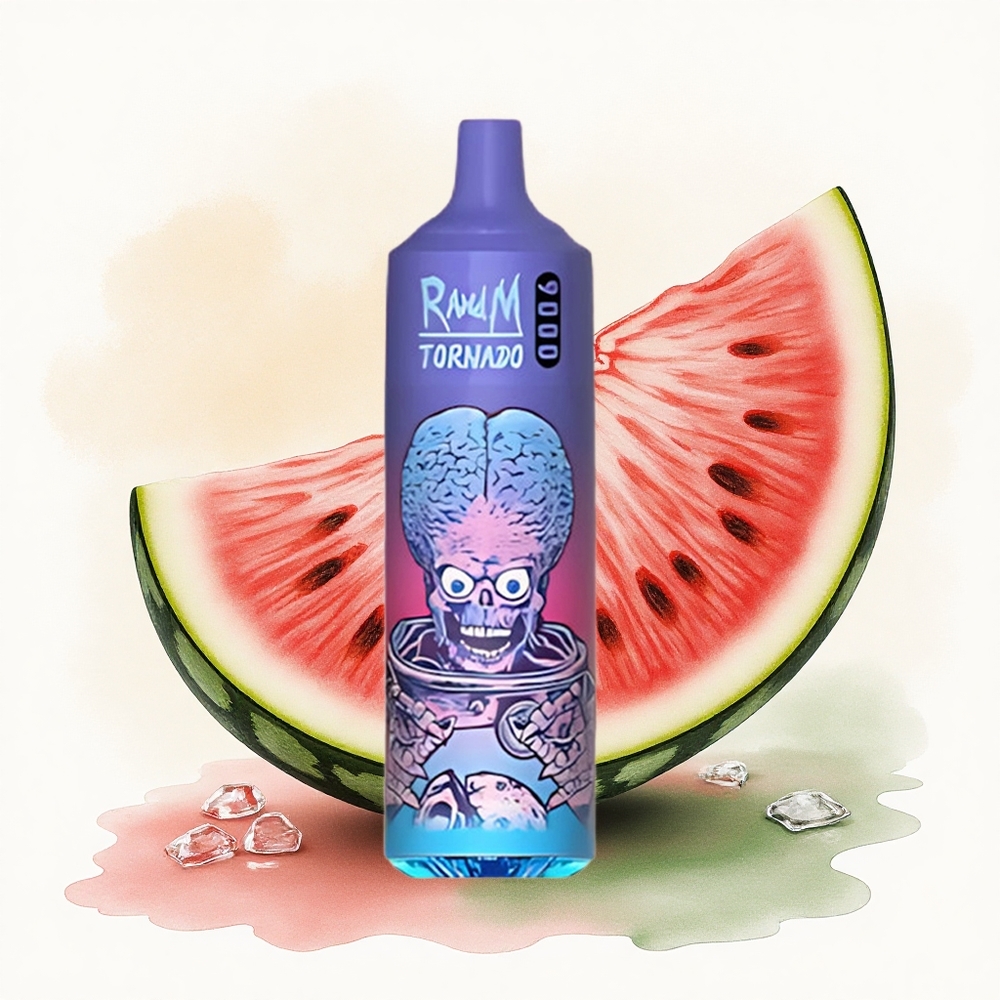 RandM Fumot Tornado 9000 Puffs Watermelon Brazz Ice Mesh Coil 18mL 850mAh